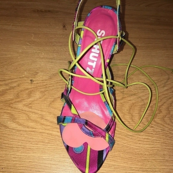 Schutz Satin Sz 8 Satin Wrap Around Heeled Sandals - Picture 7 of 9